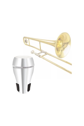 Homyl Trombon Düz Sessiz Taşınabilir Profesyonel Sesi Gümüş