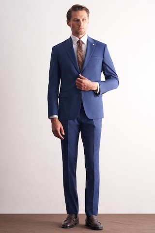 İmza Koyu Lacivert Kırlangıç Yaka Kendinden Desenli Esnek Bel Slim Fit 6 Drop Takım Elbise 1001255168 Koyu Lacivert
