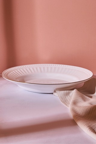 Roma Opal Yemek Tabağı 20 Cm Beyaz Beyaz