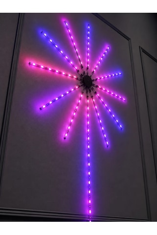Rgb Led Duvar Aydınlatması Telefon Kontrollü Dekoratif Ortam Işığı Açık Mavi