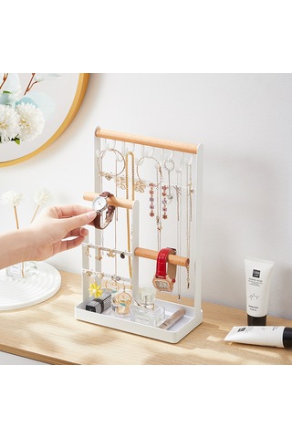 Qingmipy E Modeli Masaüstü Mükemmel Kolyeler, Küpe Ve Bileklikler İçin Çok Fonksiyonlu Gömlek Gösterge Rafı