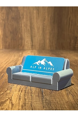 Oval Koltuk Kartvizitlik Gümüş Renk