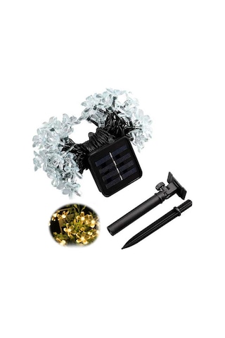 Forlife Çiçek Desenli 20Watt Solar 5Metre Işık Zinciri (Günışığı)