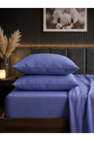 Faralya Life %100 Pamuk 2'li Yastık Kılıfı 50x70 Cm Yumuşak Dokulu Terletmeyen Dayanıklı Ev Otel Tipi Nefes Alabilen Kapaklı Yastık Kılıfı Açık Mavi