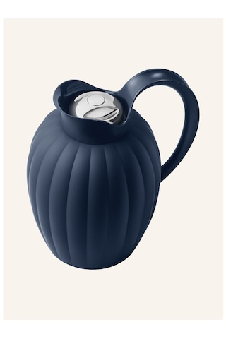 Georg Jensen Bernadotte Vakumlu Şişe, 800 Ml, Paslanmaz Çelik, Kaburgalı Tasarım Termoslar Lacivert