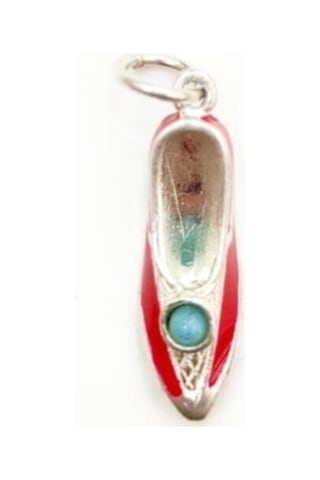 Oriental Kuyumculuk Jewellery Kırmızı Mineli Gümüş Çarık Kolye Ucu Gümüş