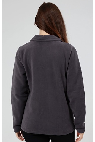 Genıus Store Store Kadın Polar Tam Fermuarlı Outdoor 3 Cepli Spor Polar Ceket Füme