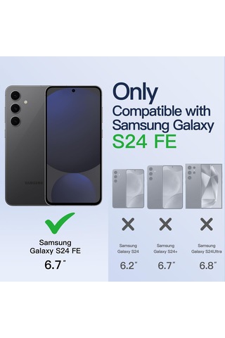 Samsung Galaxy S24 FE Uyumlu Kamera Lens Korumalı Renkli Magsafe Şeffaf Silikon  Kılıf Siyah