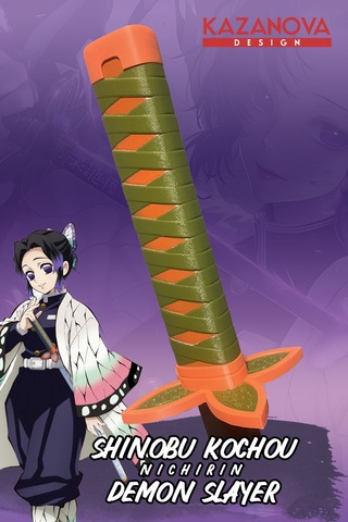 Kazanova Design Shinobu Kochou Demonslayer Anime Katlanabilir Katana 98 Cm