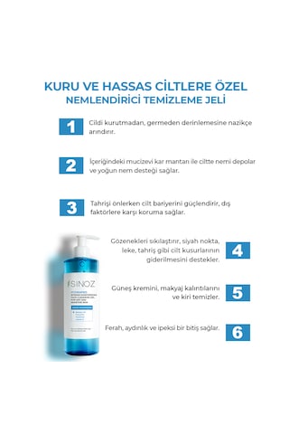 Sinoz Hydrapro Kuru ve Hassas Ciltler için Nemlendiricili Yüz Temizleme Jeli 400 ML
