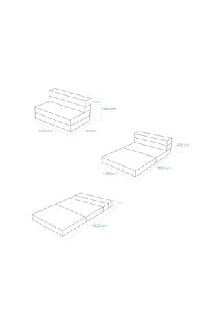 Homedius Valeria Çift Kişilik Katlanır Yatak Olabilen Koltuk Gri - 125x200 Cm Gri