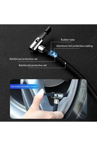 Supermarket1 12v Acil Durum Hava Pompası: Dijital Ekranlı Lastik Şişirme Kompresörü Led Işık