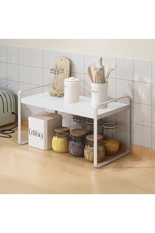 Çelik + Ahşap Kütük Katmanlı Ev Baharat Depolama Rafları Masaüstü Depolama Rafları