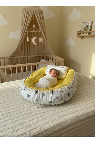 Babynest Yer Yatağı Yıldızlı Sarı Bebeciden