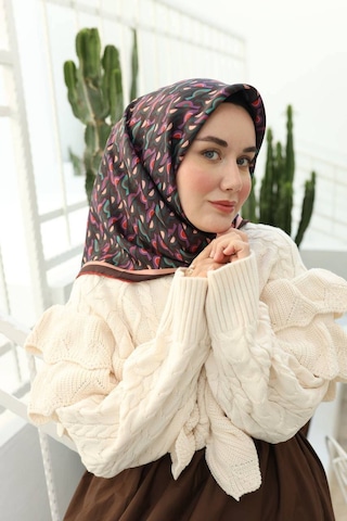 Silk Home Twill İpek Eşarp Acı Kahve, Taba, Mor, Koyu Yeşil, Turkuaz 1...