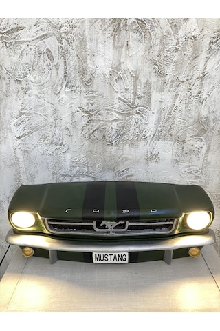 Işıklı Mustang Duvar Obje Araba ,haki