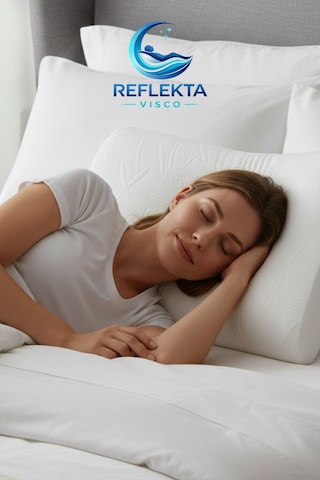Reflekta Sertifikalı Ortapedik Visco Yastık Boyun Destekli Kılıf Ve Çantalı 40 X 60 Cm. Beyaz