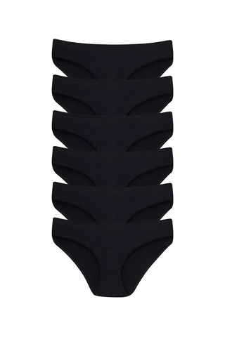 Astrid T Premium Slip Model Günlük Kız Çocuk Külot Siyah %100 Pamuklu 6'lı Paket Siyah-6