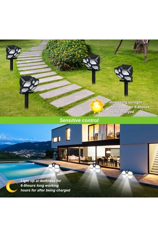 Singree Güneş Enerjili 124 Led Hareket Sensörlü Dış Mekan Aydınlatma Lambası - Ip65 Su Geçirmez