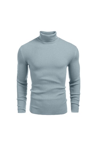 Polızeı Erkek Slim Fit Boğazlı Triko Kazak Esnek Dokulu Buz