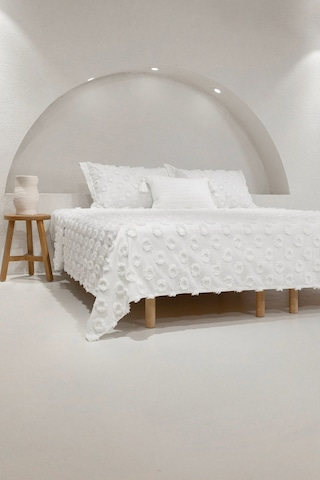 Koza Home Sitra Krem Çift Kişilik Püsküllü Yatak Örtüsü 230x250 2 Yastık 50