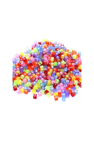 Harf Boncuk Akrilik Küp Renkli 6 Mm 250 Gr