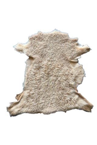 Naturel Uzun Tüylü Koyun Postu Pudra 60 X 50 Cm