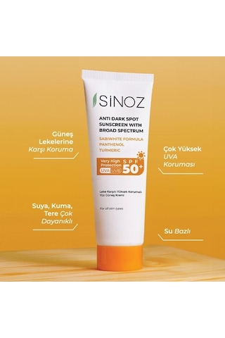 Sinoz Koyu Leke Karşıtı Spf 50+ Yüz Güneş Kremi 50 Ml