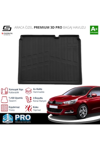 S-dizayn Citroen C4 3d Pro Bagaj Havuzu 2010-2018 A+ Kalite