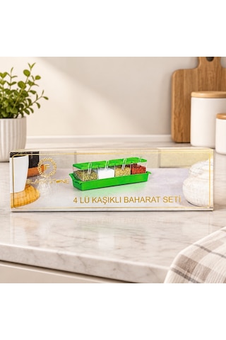4 Parça Kaşıklı Kare Baharat Seti Aklby-bsva58 Diğer
