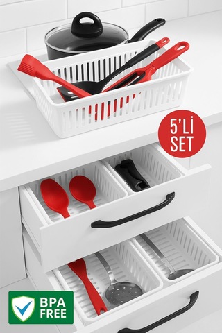 5'li Çekmece İçi Kaşıklık Sepet Organizer Diğer