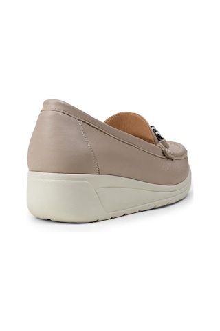 Deery Kadın Hakiki Deri Bej Dolgu Topuk Loafer - N1742zbejc01