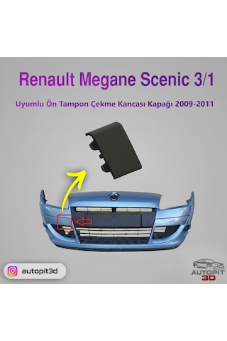 Renault Megane Scenic 3/1 2009-2011 Uyumlu Ön Tampon Çeki Demiri Kapağı