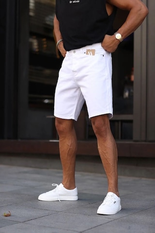 Kaizer Denim Erkek Beyaz Baggy Şort Beyaz