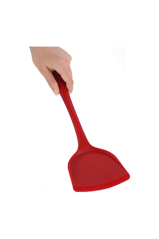 Kosona Yüksek Isıya Dayanıklı Silikon Spatula - Anti Yapışkan, El Tutması Kolay, Çok Amaçlı Mutfak Gereci Kırmızı
