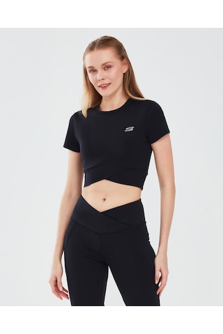 Skechers Performance Coll. W Short Sleeve T-Shirt Kadın Siyah Tshirt S241133-001 Siyah