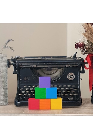 Ahşap Küpler 6lı Boyalı