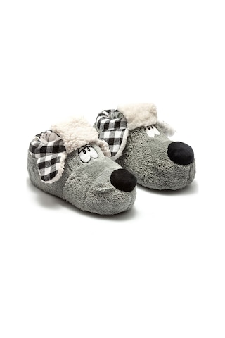 Twigy Dodo Kadın,Garson Boy Hayvanlı Panduf Gri 36/41 YY0278 Gri