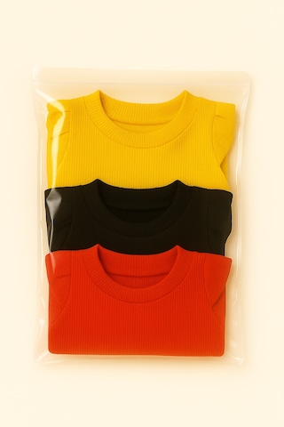 Kız Çocuk 3'lü Uzun Kollu Badi. 6 Ay 7 Yaş Arası 3 Lü Badi Seti Fırfır Detaylı %100 Pamuk Kız Bebek Kırmızı