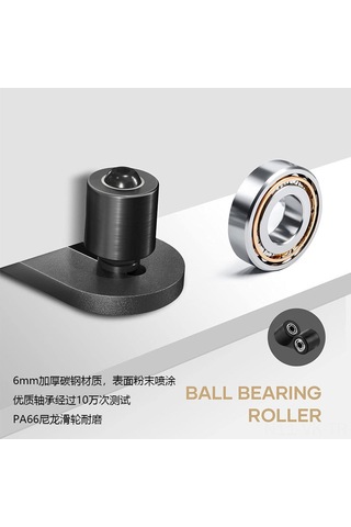 Vkemall Eısen-zb02l Tipi Depo Kapısı Kayar Koruması - Tırmanmaz, Dairesiz, Çift Tekerlekli Toprağa İlişkin Metal Aksesuarlar Siyah