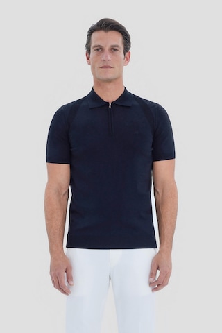 Sabri Özel Erkek Siyah Normal Kesim Regular Fit Viskon Dokulu Triko Polo Yaka Tişört