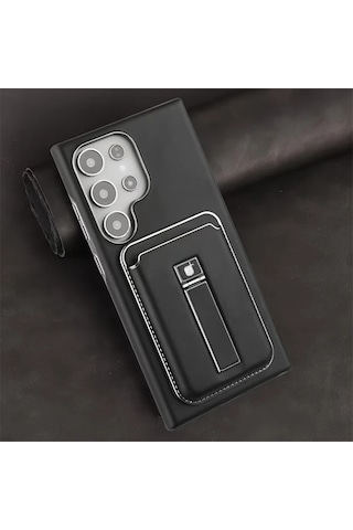 Turcoshop11 Samsung Galaxy S23 Ultra Manyetik Kart Yuvası Ve Kapaklı Kılıf