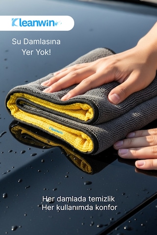 Aquamax Mikrofiber Bez, 800 Gsm Oto Kurulama Havlusu, 50x70 Cm Araç Yıkama Ve Cam Temizlik Bezi