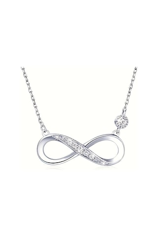 Tcherchi Gümüş Renk Sonsuzluk Kolyesi Gümüş