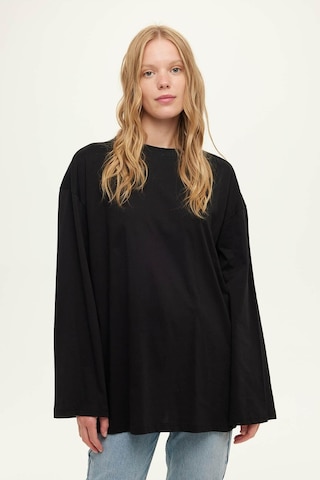 Manuka Geniş Uzun Kollu Oversize Tshirt Siyah