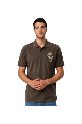 Arma Ar-ma Erkek Polo Yaka Tişört Resim Baskili Örme Kumaş Regular Fit %100 Pamuk 30/1 Çift Toplama Penye Pike Y31374358102 Haki-h4