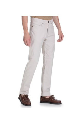 Hatemoğlu Bej Regular Fit Pamuklu 5 Cep Kanvas Pantolon 35339 Bej