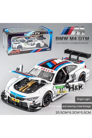 1:24 Ölçekli Bmw Gt Yaray Arorasi Modeli: Detayli Diecast Metal, Açılabilir Dtm Beyaz
