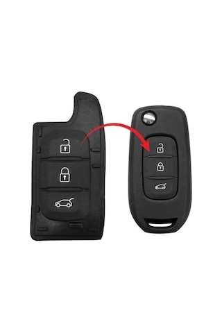 Renault Uyumlu MEGANE 4 - Taliant Uyumlu 3 Buton Anahtar Tuşu
