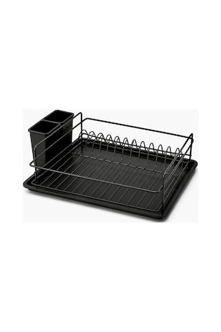 En Çok Tercih Edilen Daldırma Termo Plastik Kaplama Bulaşıklık Paslanmaz & Kararma Yapmaz Ultra Geniş Kapasiteli Tabaklık Su Tutmayan Tepsi Premium Mutfak Kurutmalık 45,5x35,5 Cm-siyah Siyah